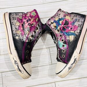 Ed Hardy High Top Shoes Size 8